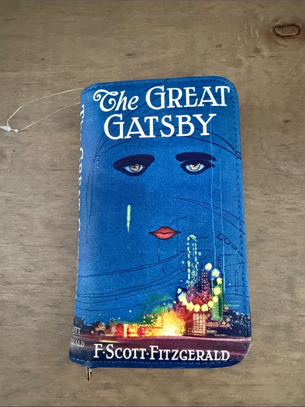 The Great Gatsby Blue Graphic Zip Wallet